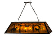 Meyda Tiffany - 159251 - Nine Light Oblong Pendant - Personalized - Black/Amber Mica