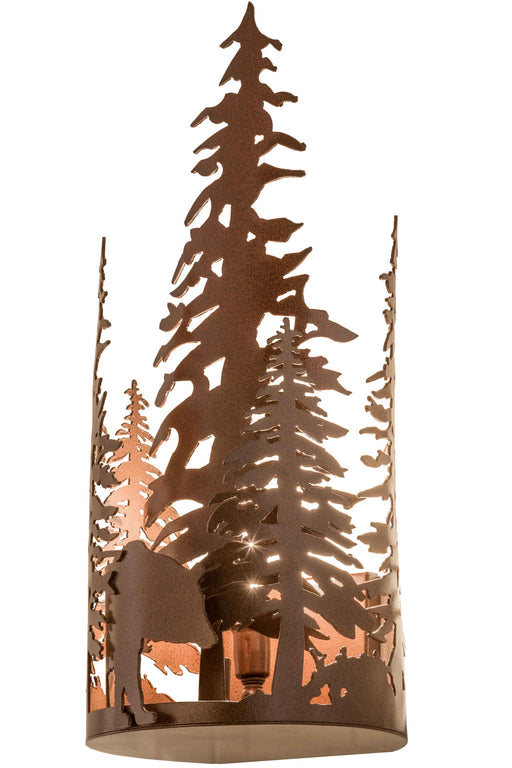 Meyda Tiffany - 159806 - One Light Wall Sconce - Bear Through The Trees - Rust