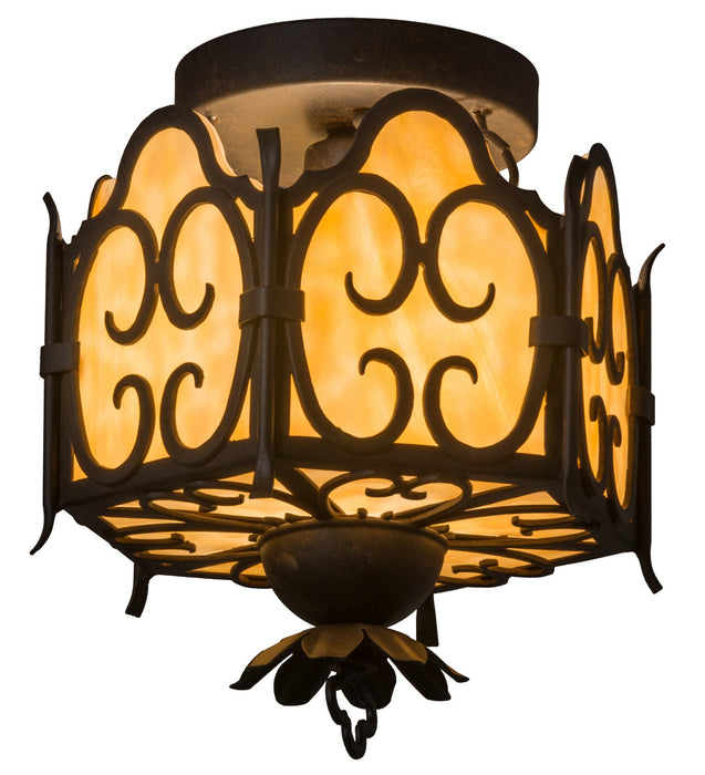 Meyda Tiffany - 160262 - One Light Semi-Flushmount - Radha - Mahogany Bronze