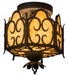 Meyda Tiffany - 160262 - One Light Semi-Flushmount - Radha - Mahogany Bronze