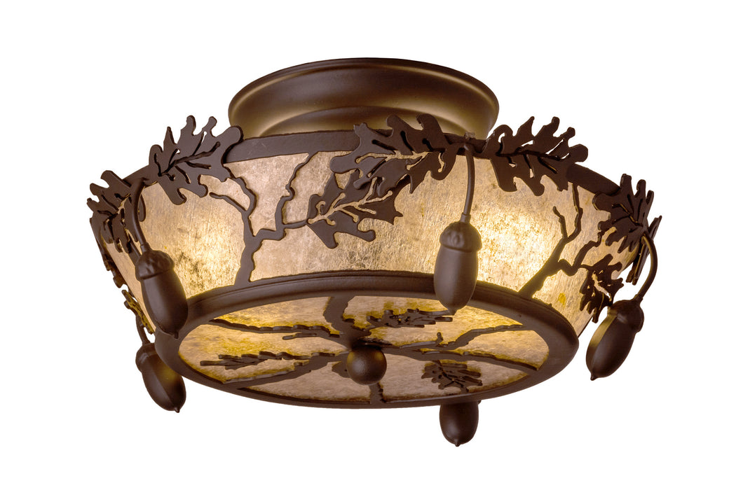 Meyda Tiffany - 160484 - Two Light Flushmount - Oak Leaf & Acorn - Oil Rubbed Bronze