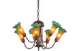 Meyda Tiffany - 160614 - Seven Light Chandelier - Amber/Green Pond Lily - Mahogany Bronze