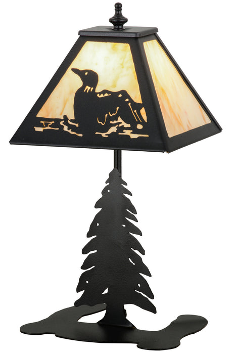 Meyda Tiffany - 160843 - One Light Accent Lamp - Loon - Black/Natural Horn