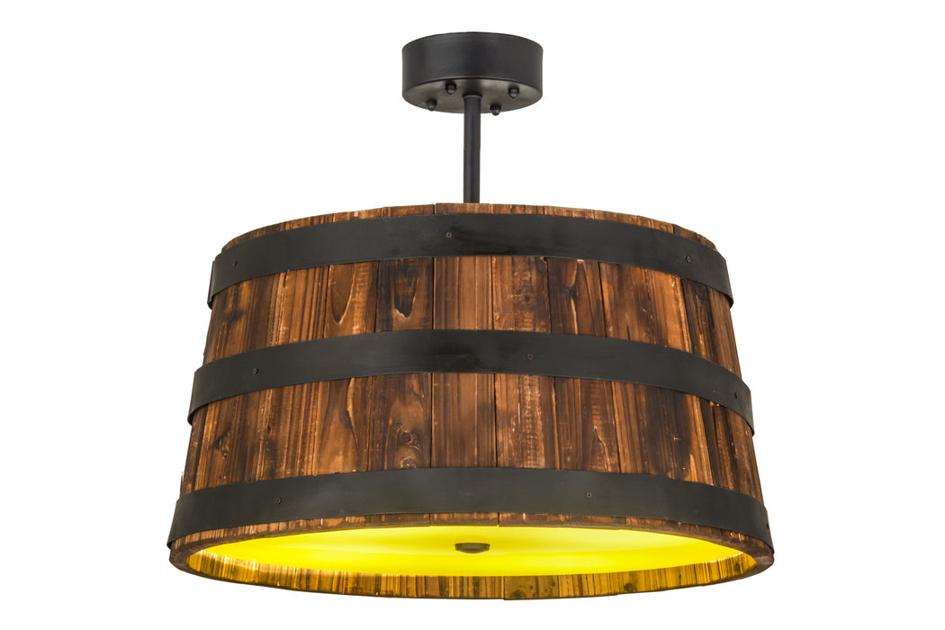 Meyda Tiffany - 161073 - Four Light Pendant - Whiskey Barrel - Natural Wood