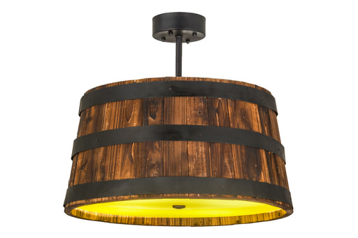 Meyda Tiffany - 161073 - Four Light Pendant - Whiskey Barrel - Natural Wood