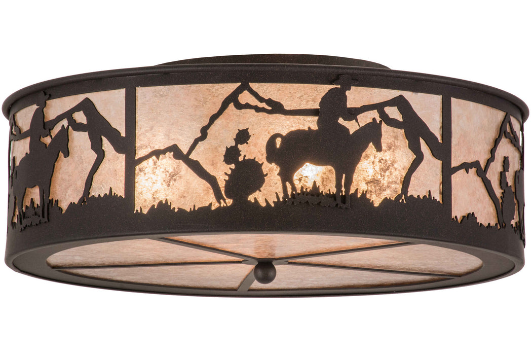 Meyda Tiffany - 161103 - Four Light Flushmount - Cowboy - Dark Roast