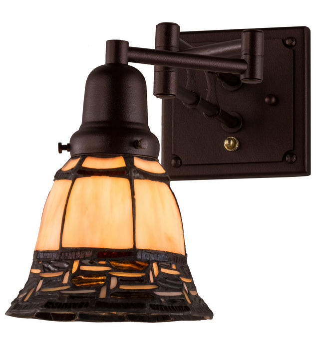 Meyda Tiffany - 161597 - One Light Swing Arm Wall Sconce - Cilindro - Custom,Mahogany Bronze