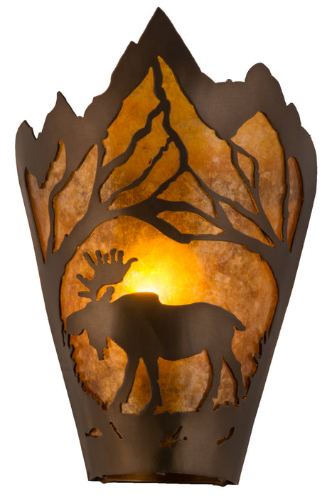 Meyda Tiffany - 161606 - One Light Wall Sconce - Moose At Dawn - Antique Copper