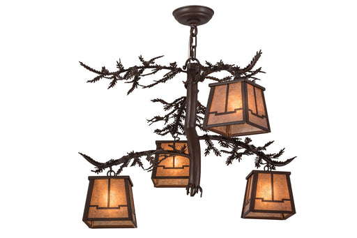 Meyda Tiffany - 161741 - Four Light Chandelier - Pine Branch - Cafe-Noir