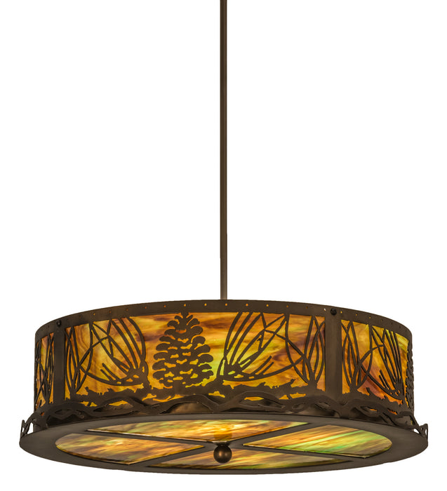 Meyda Tiffany - 162106 - Four Light Inverted Pendant - Mountain Pine - Antique Copper