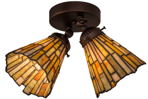 Meyda Tiffany - 163434 - Two Light Flushmount - Delta - Mahogany Bronze