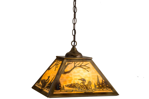 Meyda Tiffany - 164313 - Three Light Pendant - Loon - Brass Tint,Burnished Brass