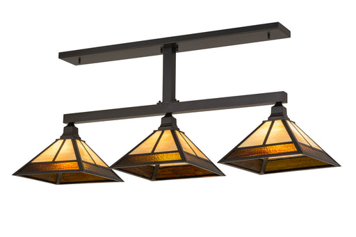 Meyda Tiffany - 168005 - Three Light Island Pendant - T`` Mission`` - Craftsman Brown