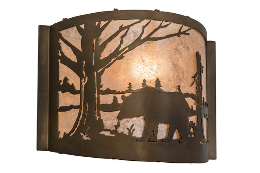 Meyda Tiffany - 169675 - One Light Wall Sconce - Bear At Lake - Antique Copper