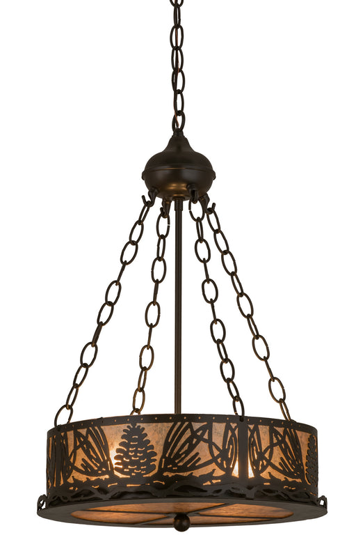 Meyda Tiffany - 18751 - Four Light Inverted Pendant - Mountain Pine - Timeless Bronze