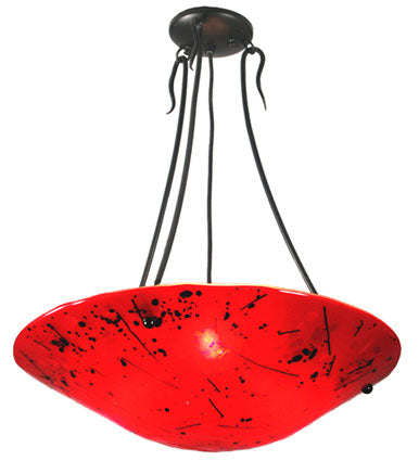 Meyda Tiffany - 21910 - Three Light Semi-Flushmount - Metro Fusion - Red/Black/Streamer