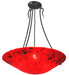 Meyda Tiffany - 21910 - Three Light Semi-Flushmount - Metro Fusion - Red/Black/Streamer