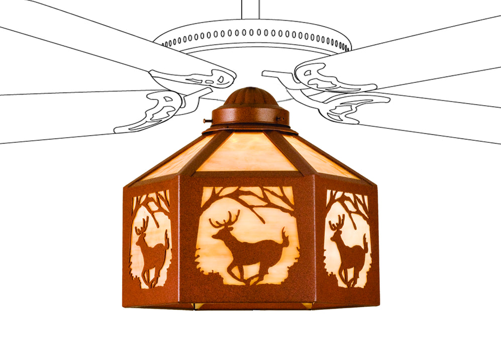 Meyda Tiffany - 23266 - One Light Fan Light Shade - Lone Deer - Rust