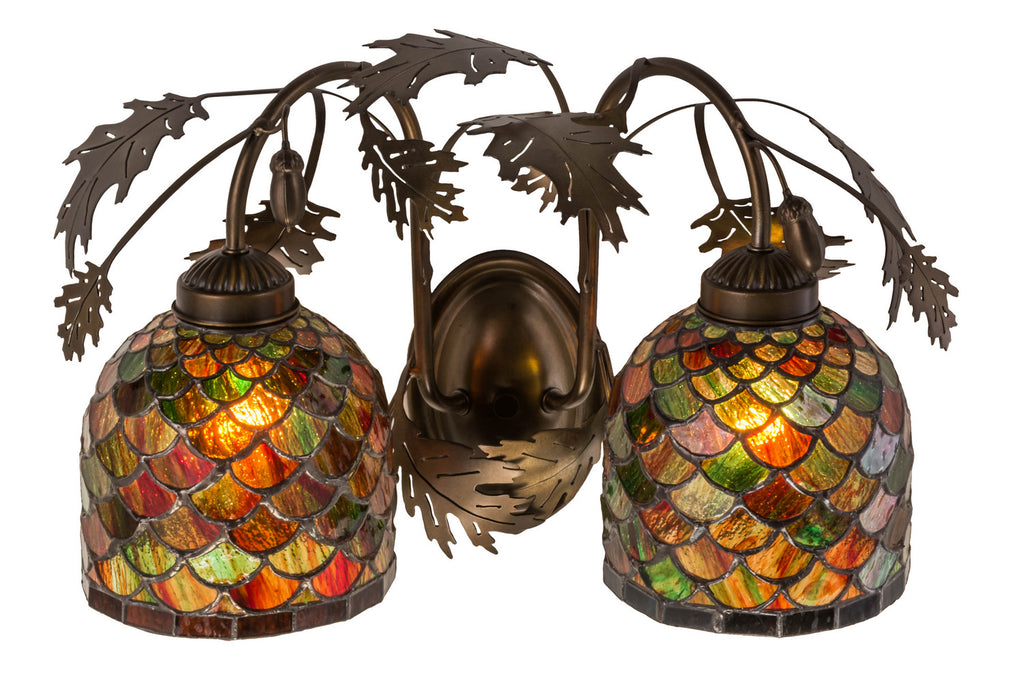 Meyda Tiffany - 99978 - Two Light Wall Sconce - Oak Leaf & Acorn
