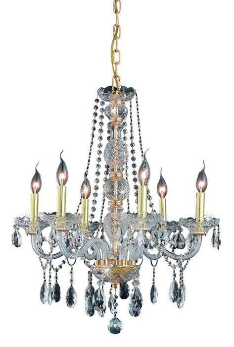 Elegant Lighting - 7956D24G/RC - Six Light Chandelier - Verona - Gold