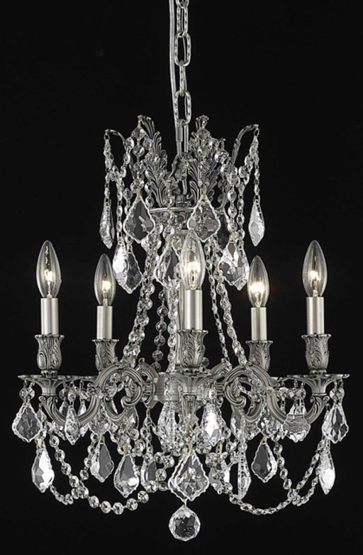 Elegant Lighting - 9205D18PW/RC - Five Light Pendant - Rosalia - Pewter