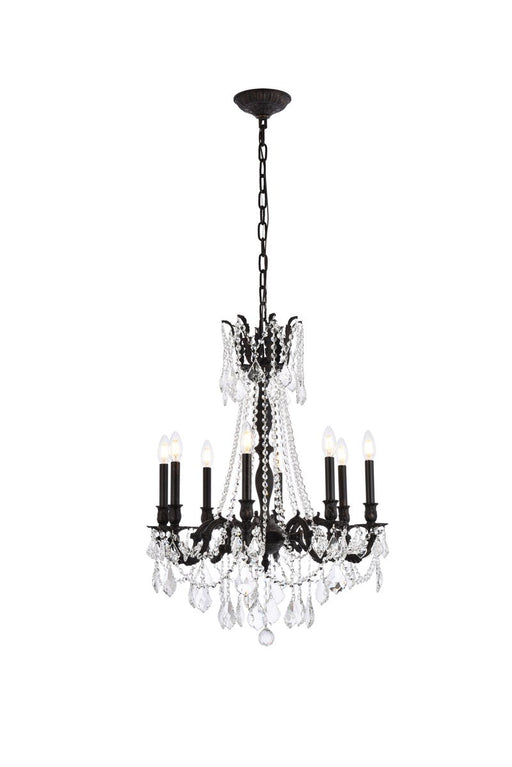 Elegant Lighting - 9208D24DB/RC - Eight Light Chandelier - Rosalia - Dark Bronze