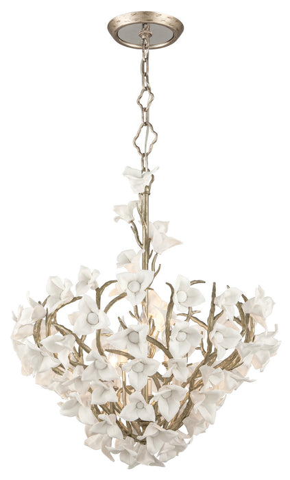 Corbett Lighting - 211-47 - Six Light Pendant - Lily - Enchanted Silver Leaf