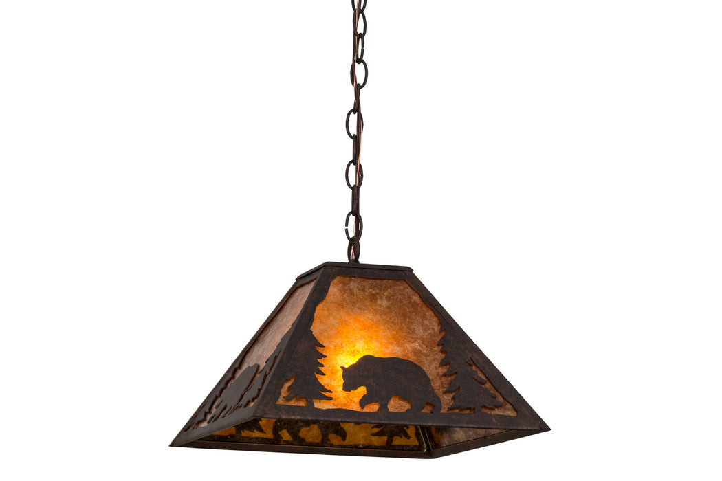 Meyda Tiffany - 120178 - One Light Pendant - Lone Bear - Mahogany Bronze