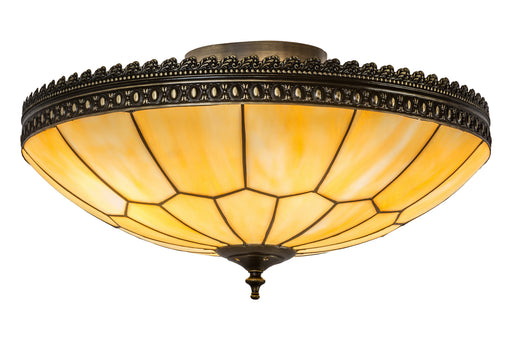 Meyda Tiffany - 169613 - Four Light Flushmount - Vincent - Craftsman Brown