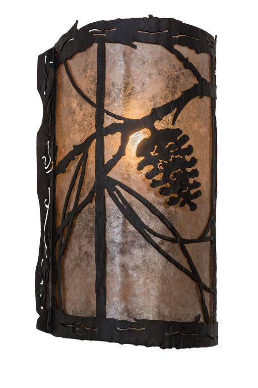 Meyda Tiffany - 170615 - One Light Wall Sconce - Whispering Pines - Wrought Iron
