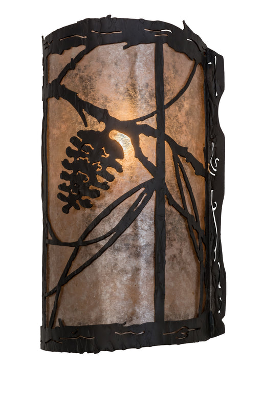 Meyda Tiffany - 170619 - One Light Wall Sconce - Whispering Pines - Wrought Iron