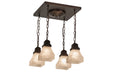 Meyda Tiffany - 171551 - Four Light Flushmount - Bungalow - Mahogany Bronze