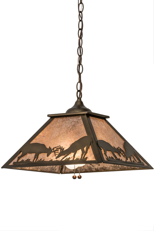 Meyda Tiffany - 57177 - Two Light Pendant - Battling Bucks - Antique Copper