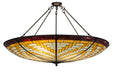 Meyda Tiffany - 72653 - Six Light Inverted Pendant - Basket Weave - Mahogany Bronze