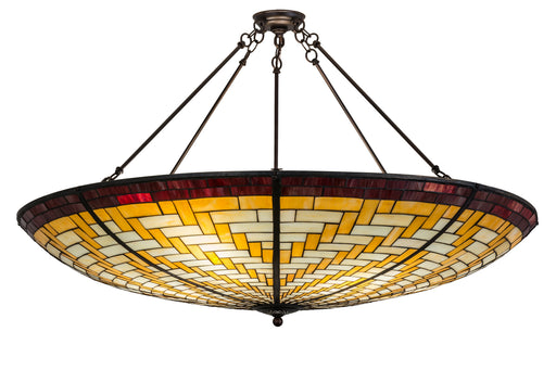 Meyda Tiffany - 72653 - Six Light Inverted Pendant - Basket Weave - Mahogany Bronze