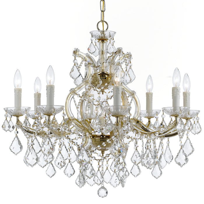 Crystorama - 4408-GD-CL-MWP - Nine Light Chandelier - Maria Theresa - Gold