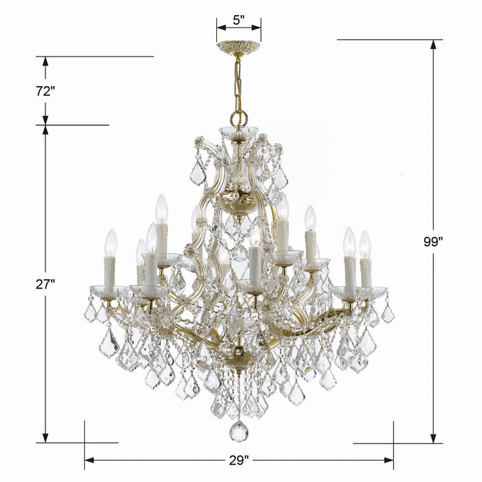 Crystorama - 4412-GD-CL-I - 13 Light Chandelier - Maria Theresa - Gold