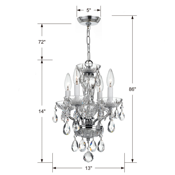 Four Light Mini Chandelier-Mini Chandeliers-Crystorama-Lighting Design Store