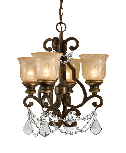 Crystorama - 7504-BU-CL-MWP - Four Light Mini Chandelier - Norwalk - Bronze Umber