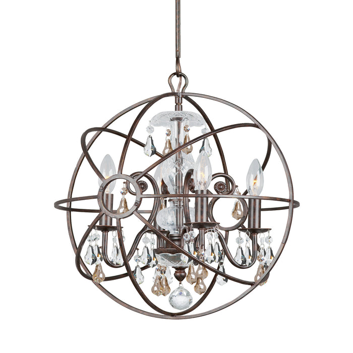 Crystorama - 9025-EB-GS-MWP - Four Light Mini Chandelier - Solaris - English Bronze