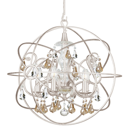 Crystorama - 9026-OS-GS-MWP - Five Light Chandelier - Solaris - Olde Silver