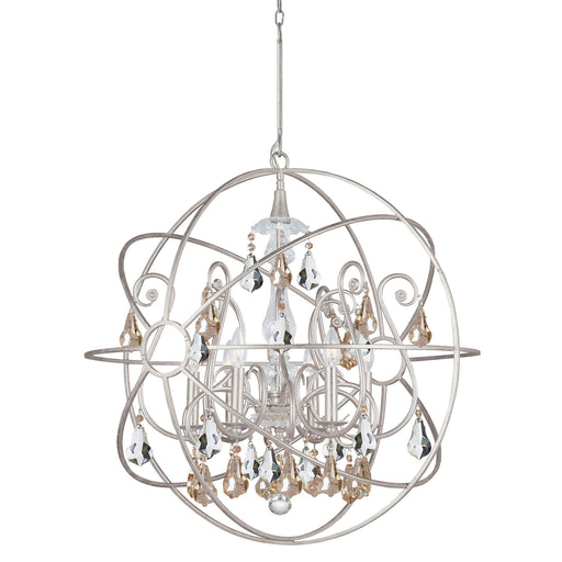 Crystorama - 9028-OS-GS-MWP - Six Light Chandelier - Solaris - Olde Silver
