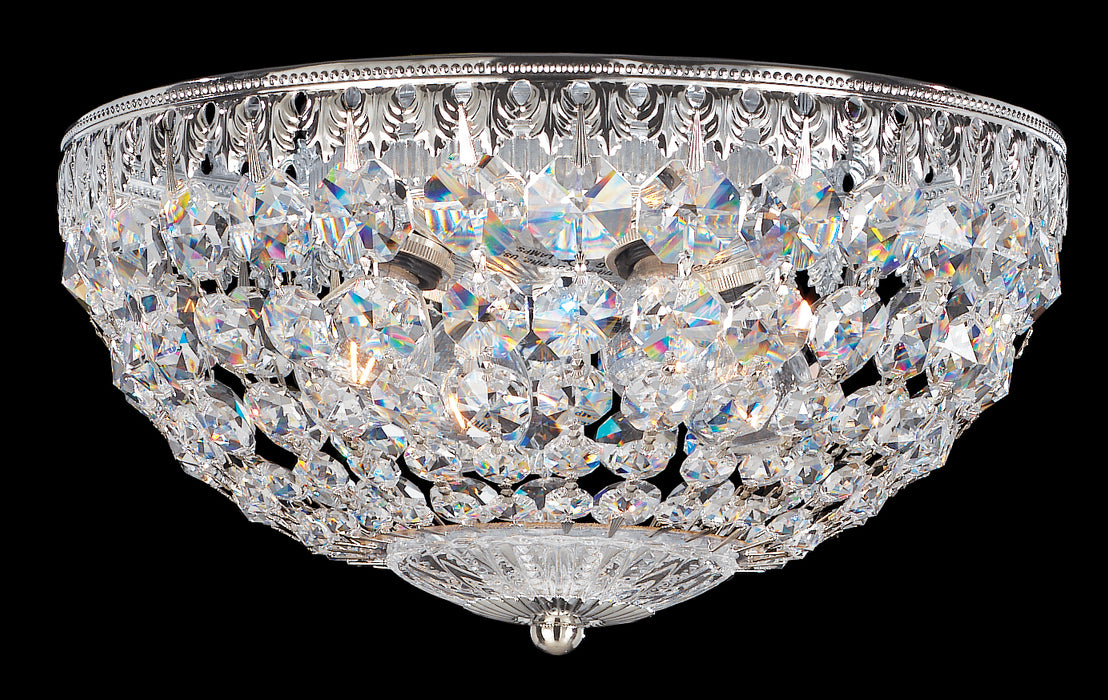 Schonbek - 1560-40S - Four Light Flush Mount - Petit Crystal - Polished Silver
