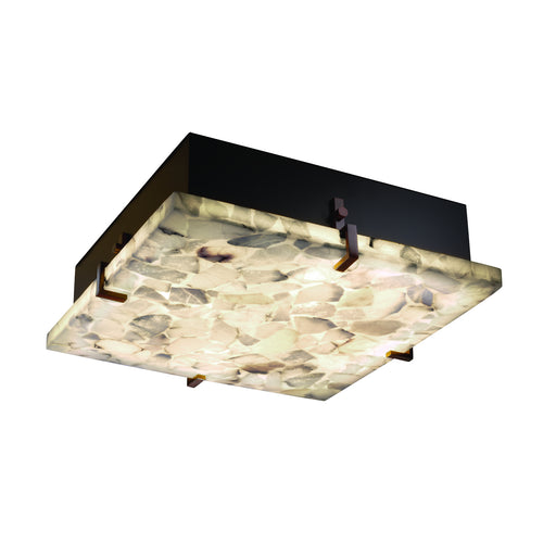 Justice Designs - ALR-5557-DBRZ-LED3-3000 - LED Flush-Mount - Alabaster Rocks! - Dark Bronze