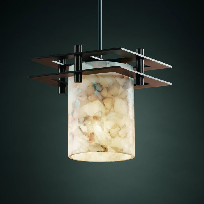 Justice Designs - ALR-8165-10-DBRZ-BKCD - One Light Pendant - Alabaster Rocks! - Dark Bronze