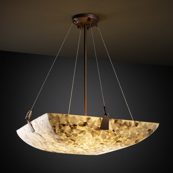 Justice Designs - ALR-9642-25-DBRZ-LED5-5000 - LED Pendant - Alabaster Rocks! - Dark Bronze