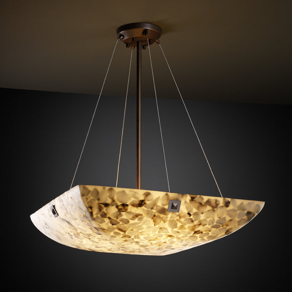 Justice Designs - ALR-9661-25-DBRZ-F4-LED3-3000 - LED Pendant - Alabaster Rocks! - Dark Bronze