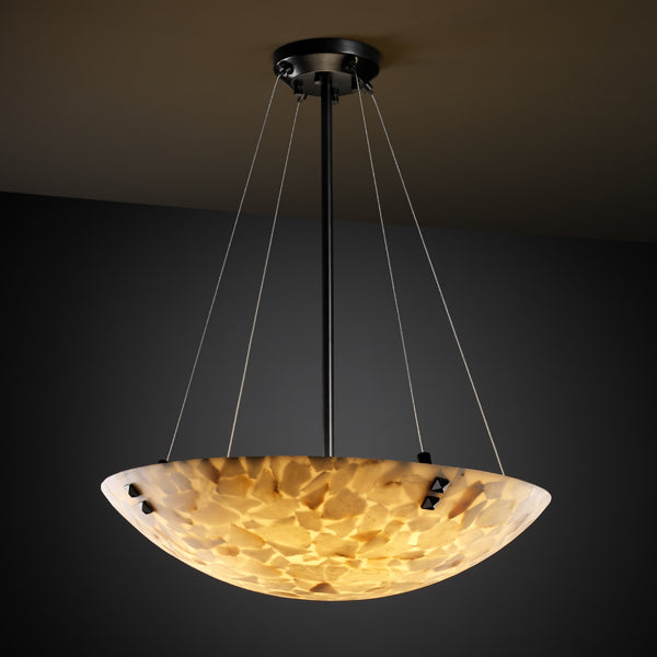 Justice Designs - ALR-9661-35-MBLK-F3-LED3-3000 - LED Pendant - Alabaster Rocks! - Matte Black