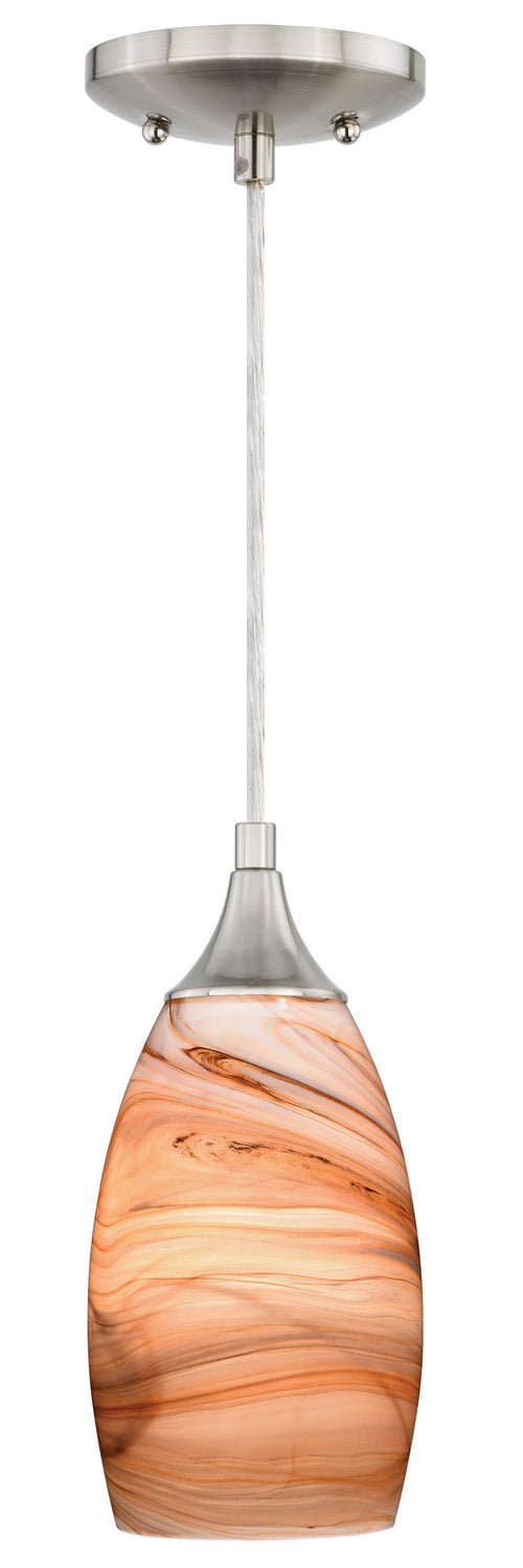 Vaxcel - P0174 - One Light Mini Pendant - Milano - Satin Nickel