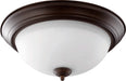 Quorum - 3063-15-86 - Three Light Ceiling Mount - Oiled Bronze w/ Satin Opal